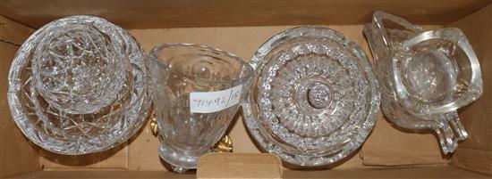 Quantity of cut glass vases, etc.